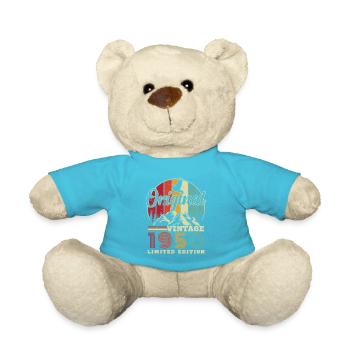 1950's Vintage Retro Birthday Gift - Teddy Bear - atoll blue - Front
