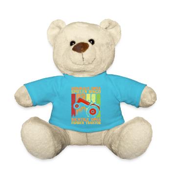 Landwirt Bauernhof Farmer Bauer Opa Großvater Trak - Teddy - Atollblau - Vorne
