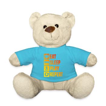 Clear floorball motif for every day - Teddy Bear - atoll blue - Front