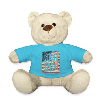 Best Grandpa Ever Flag - Teddy - Atollblau - Vorne