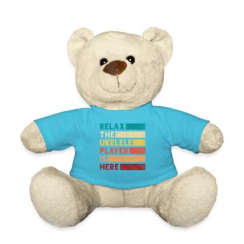 Hawaiian Ukulele Uke Retro Vintage - Teddy Bear - atoll blue - Front