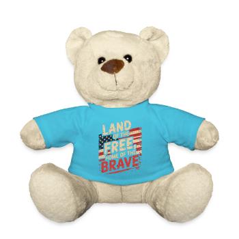 Terre de la Liberté - Drapeau vintage des États-Unis - Nounours - bleu outremer - Devant