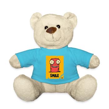 Lustiger Monster mit Smile - Teddy - Atollblau - Vorne