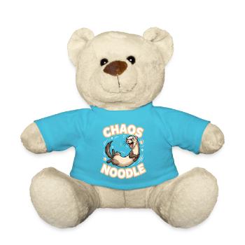 Chaos Noodle Ferret Motif - Teddy Bear - atoll blue - Front