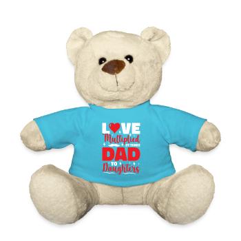 Dad father of three girls daughters - Teddy Bear - atoll blue - Front