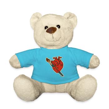Crimson Heart mit Pinselkunst - Teddy - Atollblau - Vorne