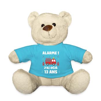 Alerte 13 Ans Pompier Festif - Nounours - bleu outremer - Devant