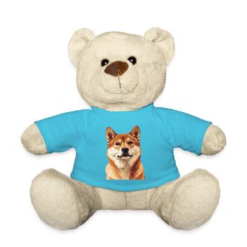Shiba Inu Portrait Illustration - Nounours - bleu outremer - Devant