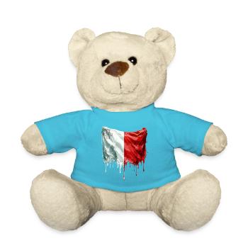 Maltese Flag Colorful Paint - Teddy Bear - atoll blue - Front