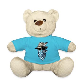 Bayrisches Trachten T-Shirt Bayern Trachtenshirt - Teddy - Atollblau - Vorne