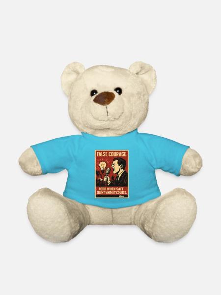 False Courage Protestplakat - Teddy - Atollblau