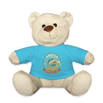Angeln und Bier Logo - Teddy - Atollblau - Vorne