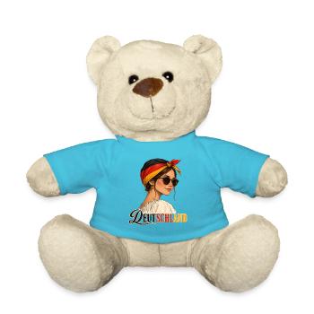 Deutschland Flaggen Stil - Teddy - Atollblau - Vorne