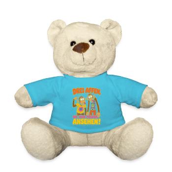 Drei Affen schauen sich an - Teddy - Atollblau - Vorne