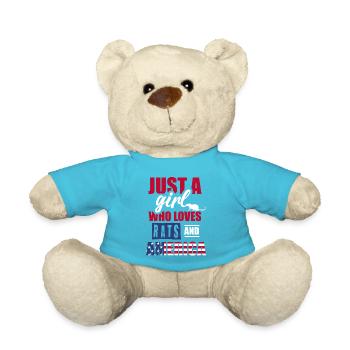 Einfach nur ein Mädchen, das Ratten und Amerika li - Teddy - Atollblau - Vorne