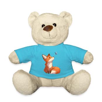 Renard avec papillon - Nounours - bleu outremer - Devant