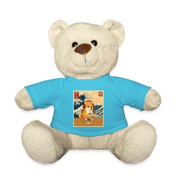 Kawaii Gamer Shiba Inu Ramen Anime - Teddy Bear - atoll blue - Front