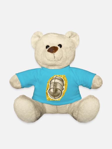 Goldene Faden-Spule Illustration - Teddy - Atollblau