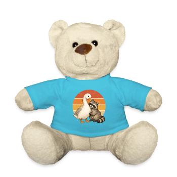 Gans und Waschbär - Teddy - Atollblau - Vorne