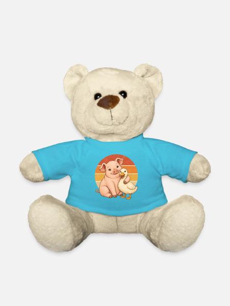 Schwein und Ente - Teddy - Atollblau