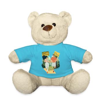 Laufduo im Wald: Mut zum Neustart - Teddy - Atollblau - Vorne