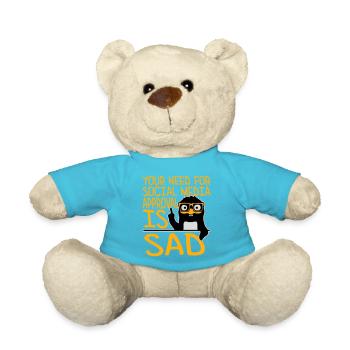 Need for social media approval is sad Pinguin Nerd - Teddy - Atollblau - Vorne