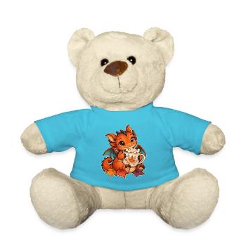 Herbstdrache mit Kakao - Teddy - Atollblau - Vorne