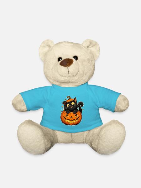 Kater Halloween Kürbiszauber - Teddy - Atollblau