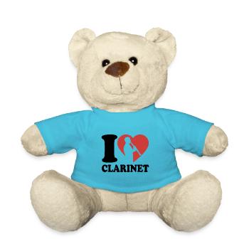 I Love Clarinet - Musiker - Klarinettist - Teddy - Atollblau - Vorne