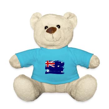 Drapeau de l’Australie sous le drapeau australien - Nounours - bleu outremer - Devant