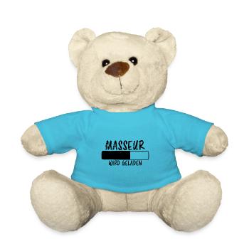 Masseur Spruch Massage Lustiges Masseur Geschenk - Teddy - Atollblau - Vorne