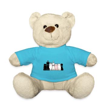 Chess figures als cats - Teddy Bear - atoll blue - Front