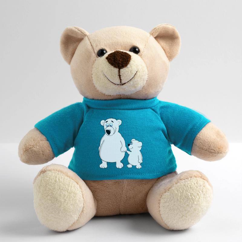 Drolliger Baby Bär mit Papa oder Mama Teddy