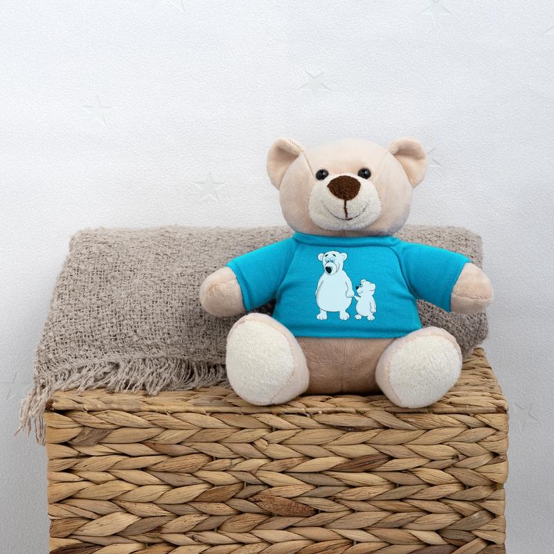 Drolliger Baby Bär mit Papa oder Mama Teddy