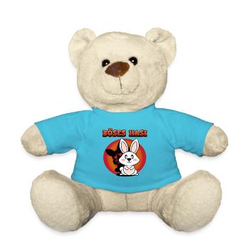 Böses Hasi Süß Lustig Böse Spruch Geschenk Witzig - Teddy - Atollblau - Vorne