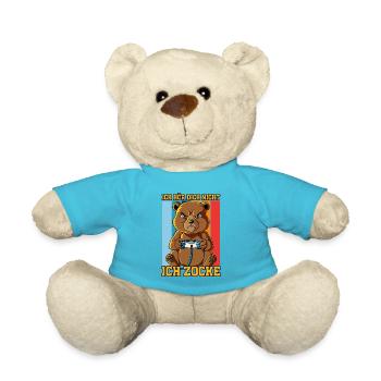 Zocken Gaming Ich Höre Dich Nicht Ich Zocke - Teddy - Atollblau - Vorne