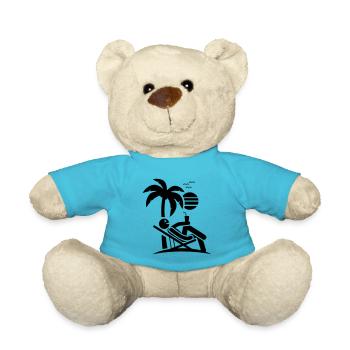 Island Symbol Summer Palm Chill - Teddy Bear - atoll blue - Front