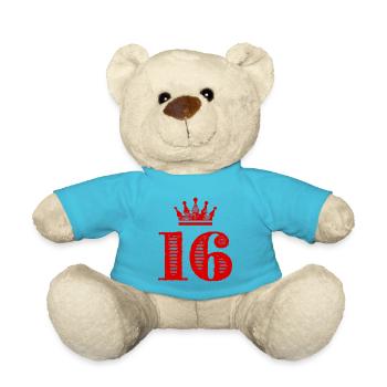 16 Zahl Krone - Teddy - Atollblau - Vorne
