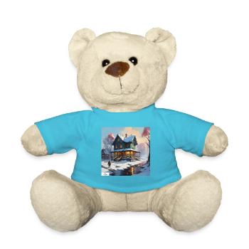 Quiet winter home - Teddy Bear - atoll blue - Front
