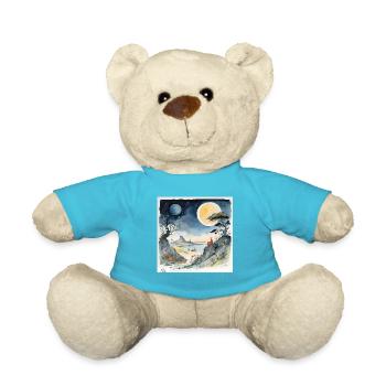 Night dreamscape cartoon - Teddy Bear - atoll blue - Front