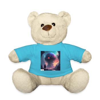 Fantasie Kugel Traumlandschaft - Teddy - Atollblau - Vorne