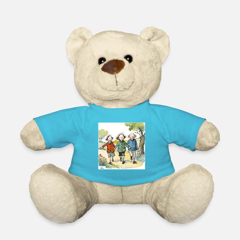 Vintage 3 friends - Teddy Bear - atoll blue