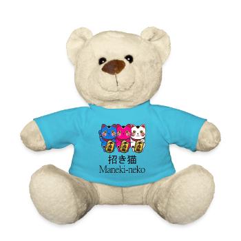 bunte winkekatzen Maneki neko - Teddy - Atollblau - Vorne