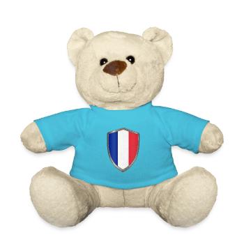 shield French flag France - Teddy Bear - atoll blue - Front