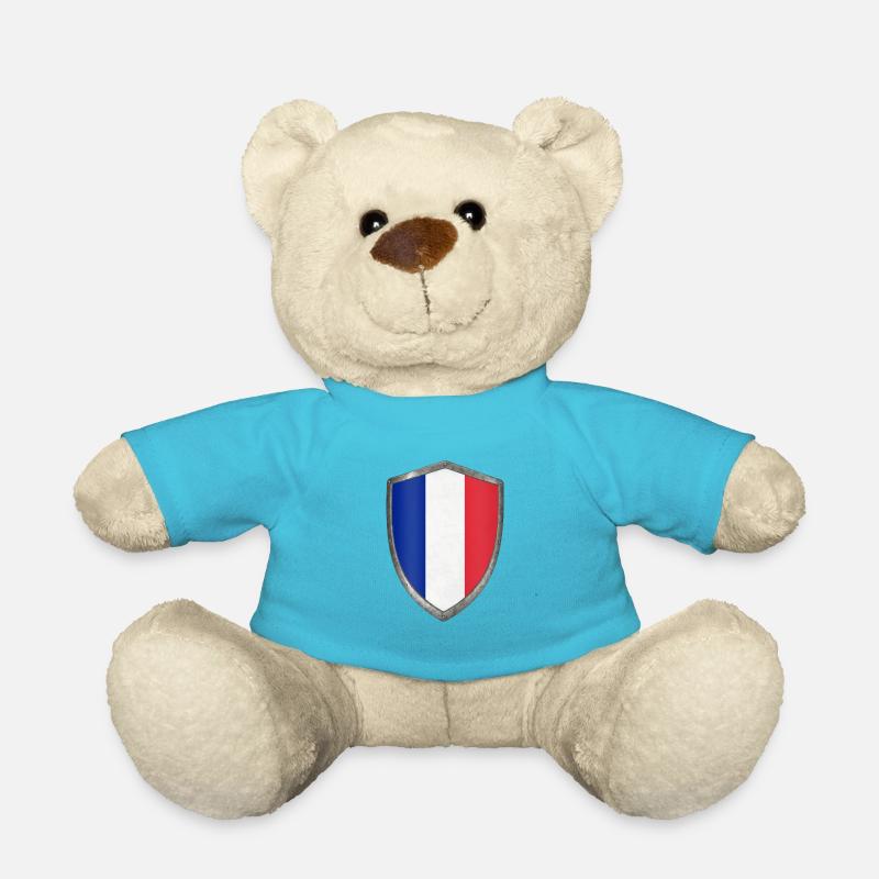 bouclier drapeau français France - Nounours - bleu outremer