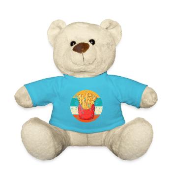 Vintage Retro Pommes frites Fritten French fries - Teddy - Atollblau - Vorne