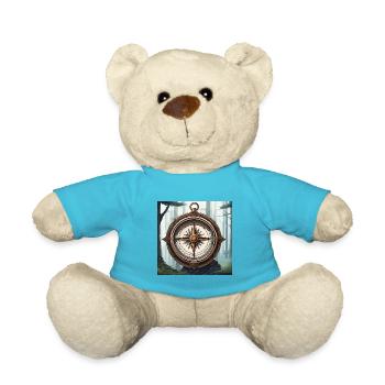 Compass / Cardinal Direction / Travel / Survival - Teddy Bear - atoll blue - Front