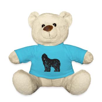 Retro vintage grunge style Newfoundland dog - Teddy Bear - atoll blue - Front