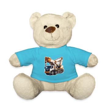 Crane / construction site / winch / crane system - Teddy Bear - atoll blue - Front
