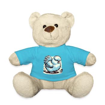 Silkie Chicken Fluffy Chicken Silkies - Teddy Bear - atoll blue - Front